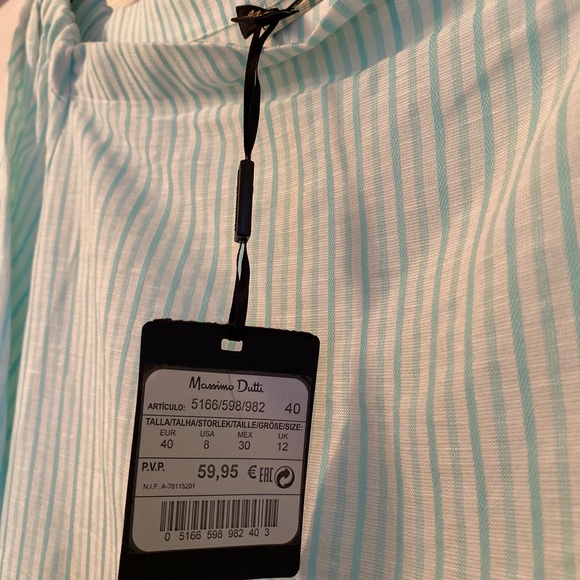 NEW Massimo Dutti Striped Blouse Size 8 - Picture 2 of 2